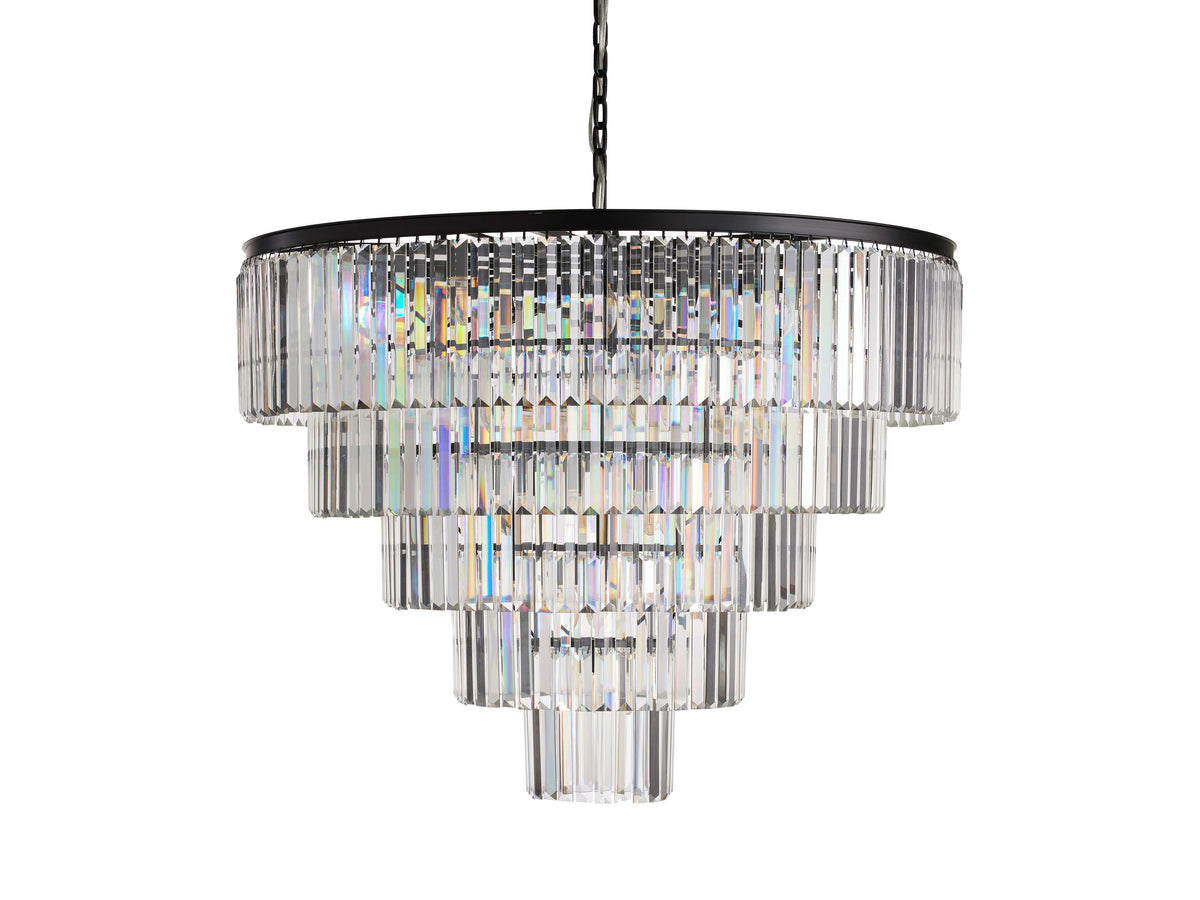 Leyland Clear Crystal Tiered Round Chandelier