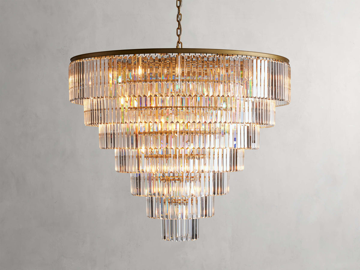 Leyland Clear Crystal Tiered Round Chandelier