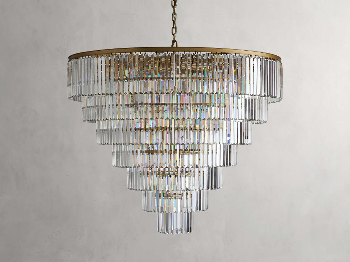 Leyland Clear Crystal Tiered Round Chandelier