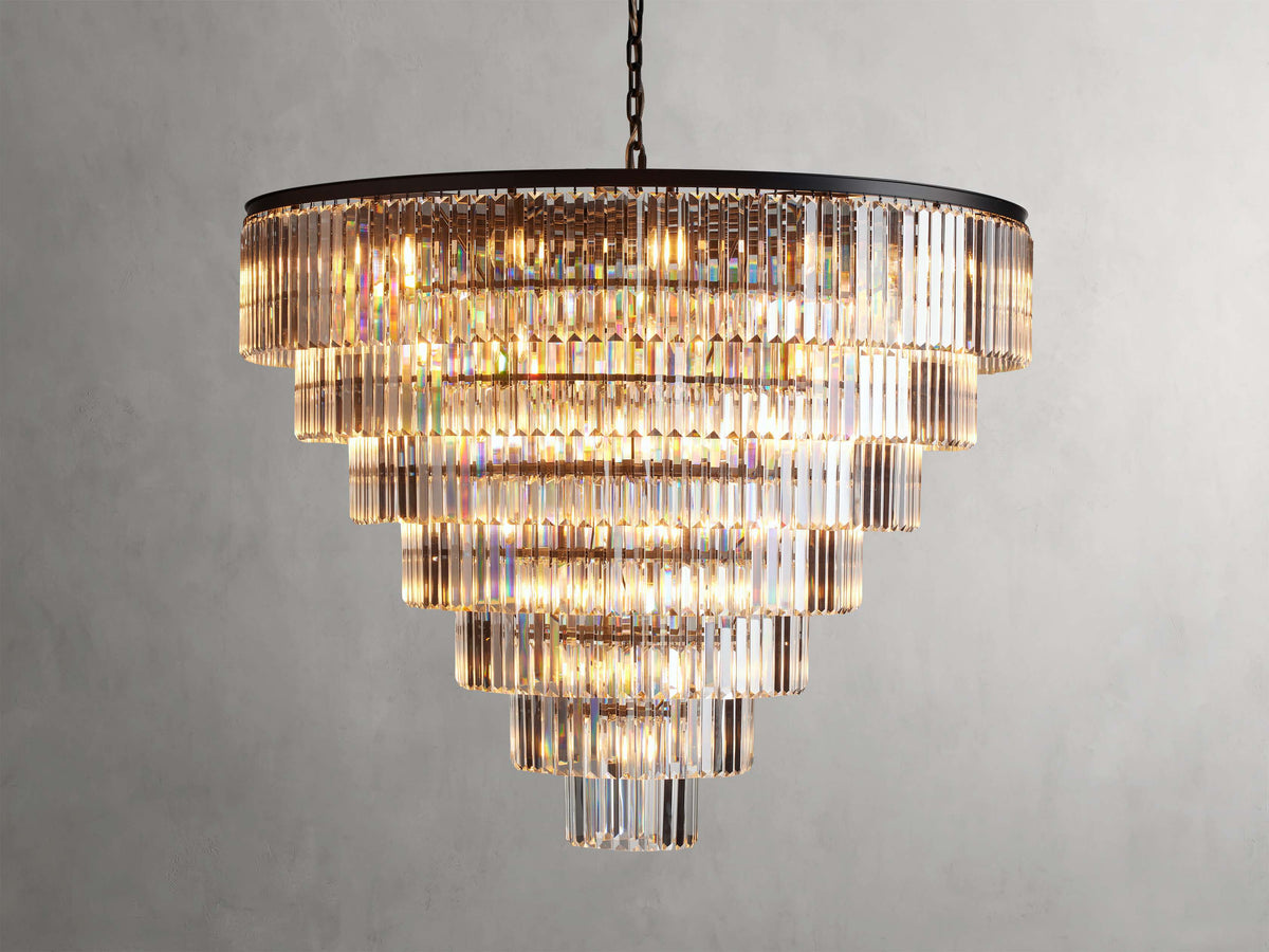 Leyland Clear Crystal Tiered Round Chandelier