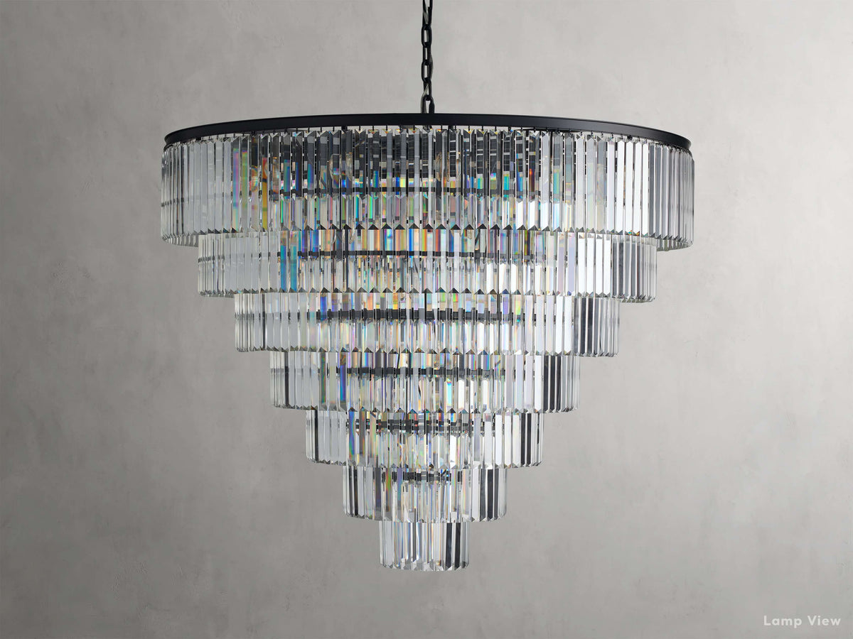 Leyland Clear Crystal Tiered Round Chandelier