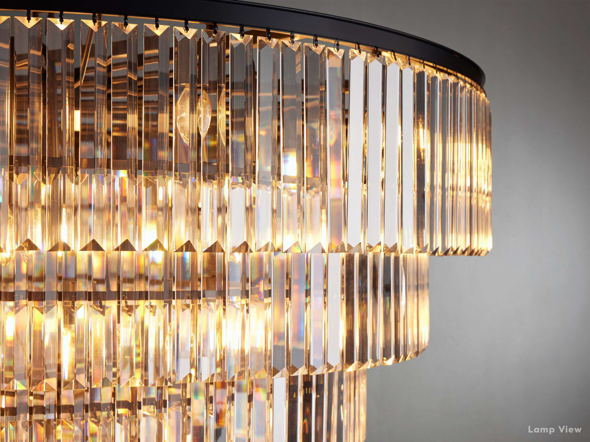 Leyland Clear Crystal Tiered Round Chandelier