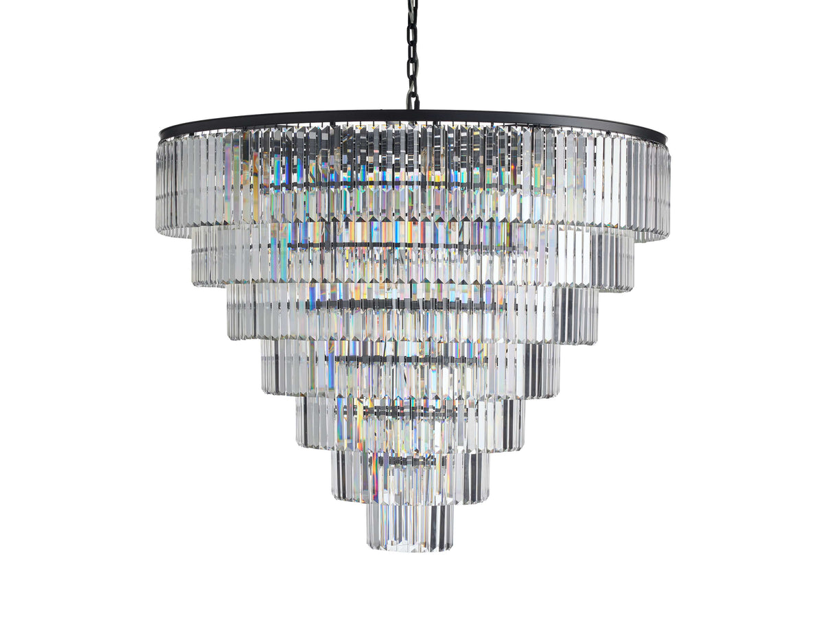 Leyland Clear Crystal Tiered Round Chandelier