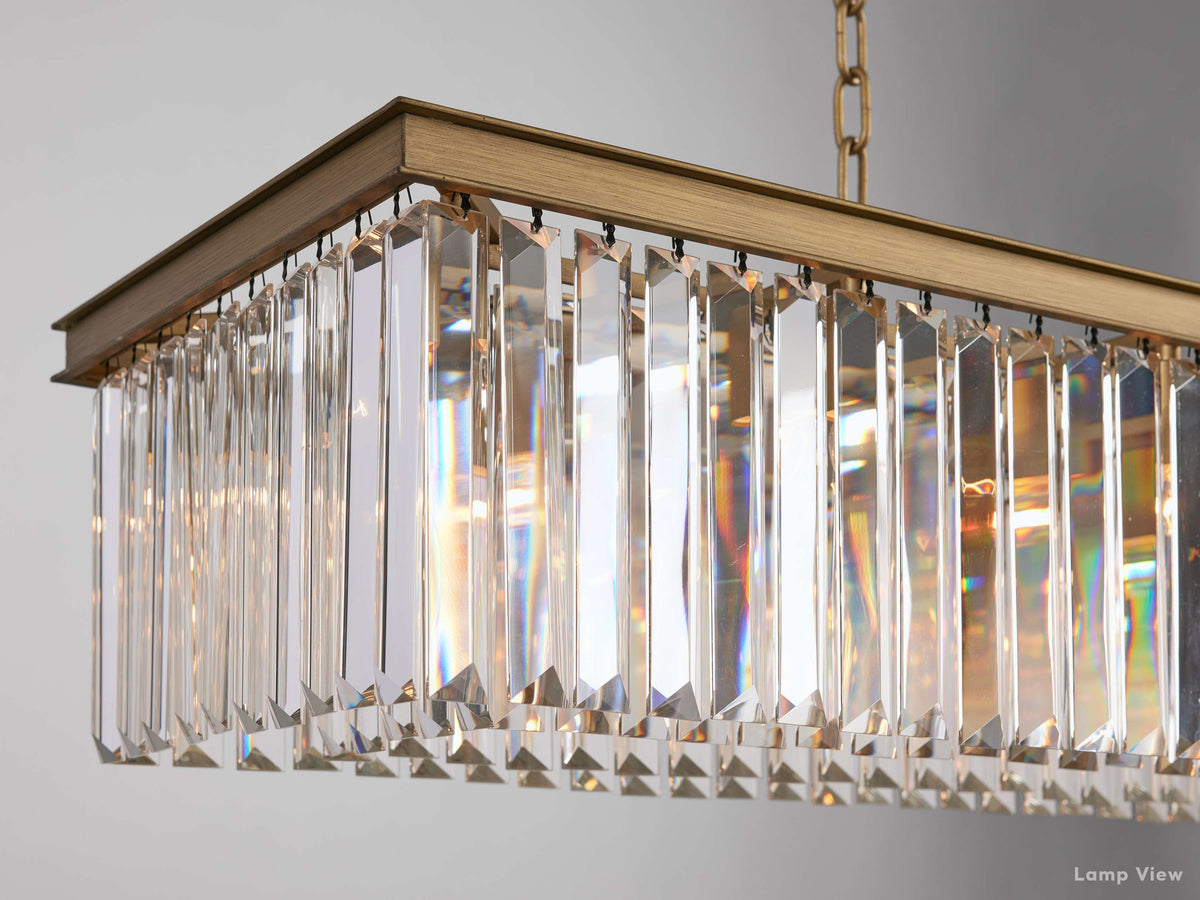 Leyland Clear Crystal Rectangular Chandelier