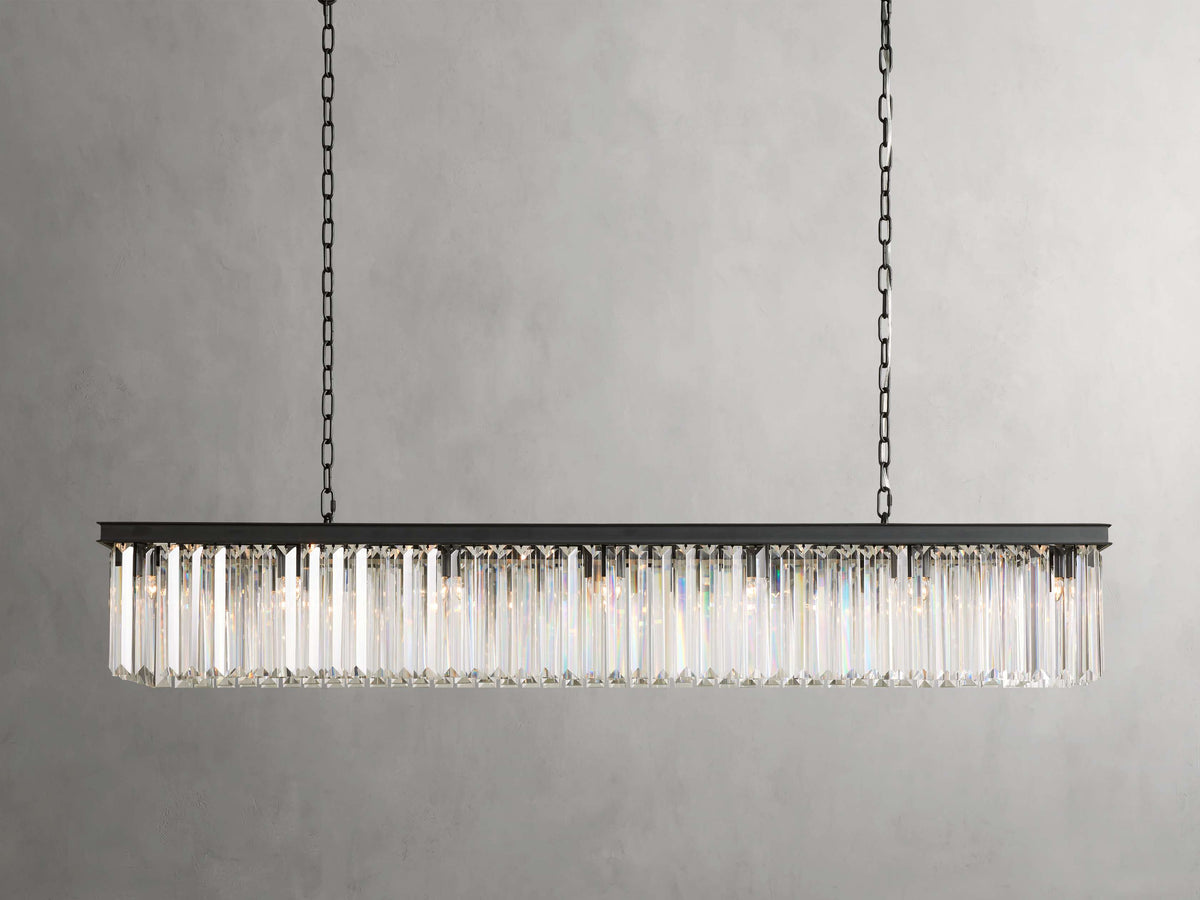 Leyland Clear Crystal Rectangular Chandelier