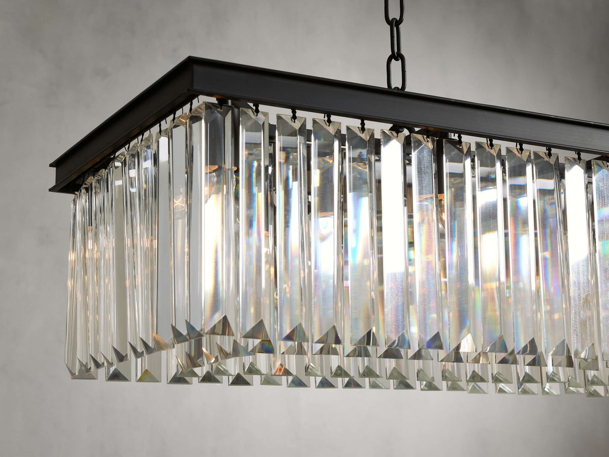 Leyland Clear Crystal Rectangular Chandelier
