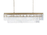 Leyland Clear Crystal Tiered Rectangular Chandelier
