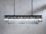 Leyland Clear Crystal Tiered Rectangular Chandelier