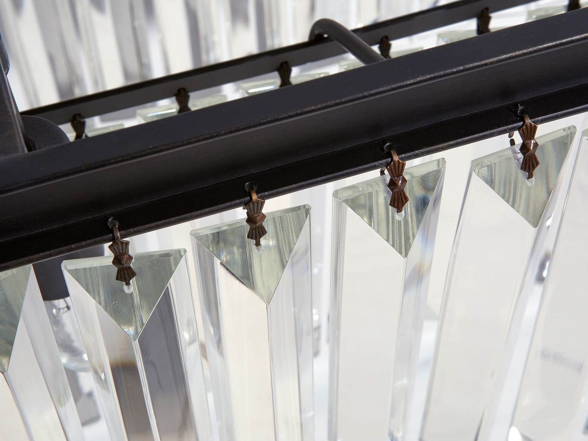 Leyland Clear Crystal Tiered Rectangular Chandelier