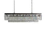 Leyland Clear Crystal Tiered Rectangular Chandelier