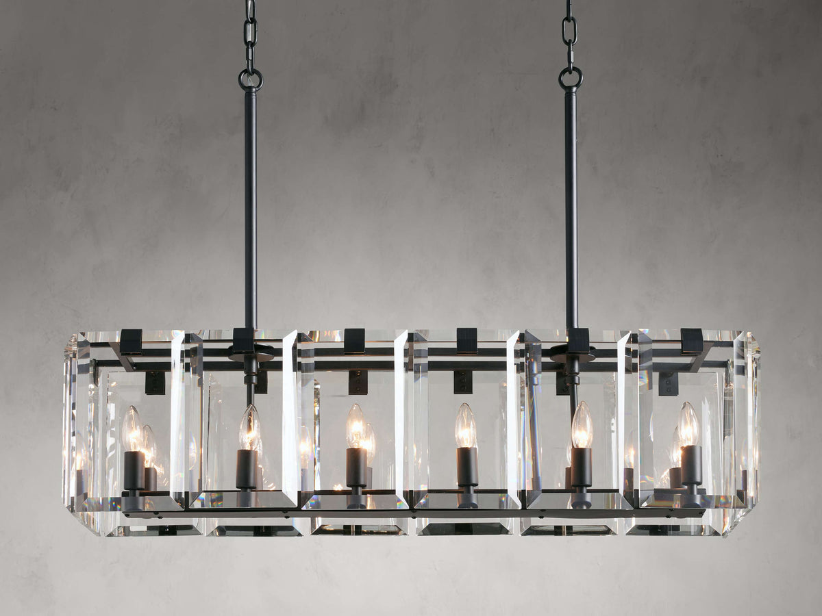 Amaya Thick Crystal Rectangular Chandelier