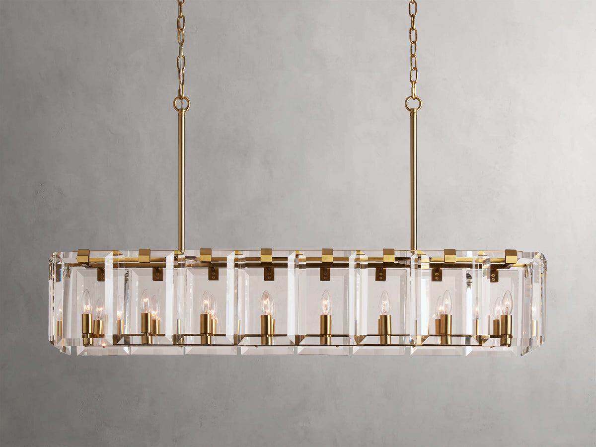 Amaya Thick Crystal Rectangular Chandelier