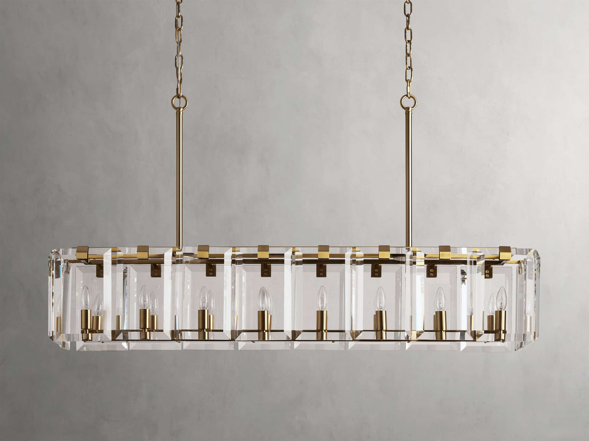 Amaya Thick Crystal Rectangular Chandelier
