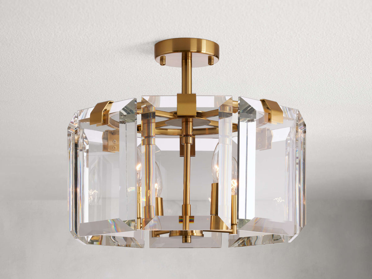 Amaya Thick Crystal Round Flush Mount