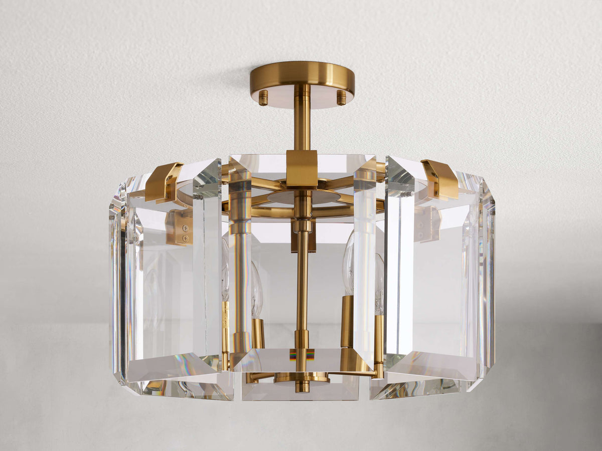 Amaya Thick Crystal Round Flush Mount