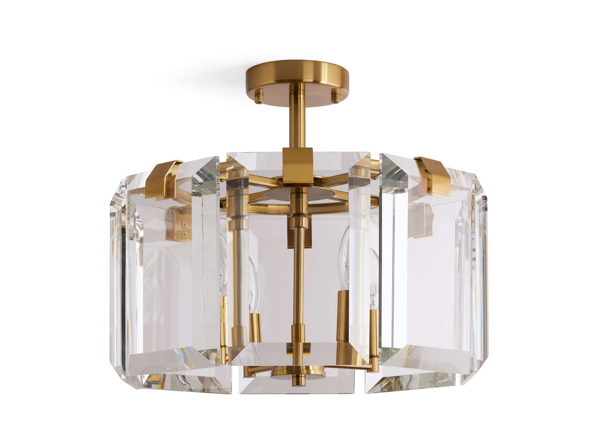 Amaya Thick Crystal Round Flush Mount