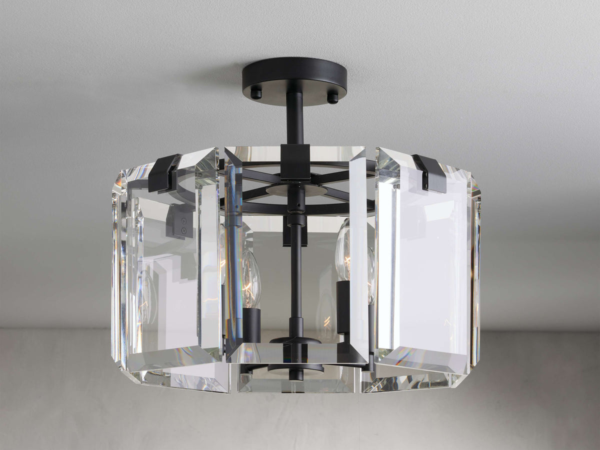 Amaya Thick Crystal Round Flush Mount