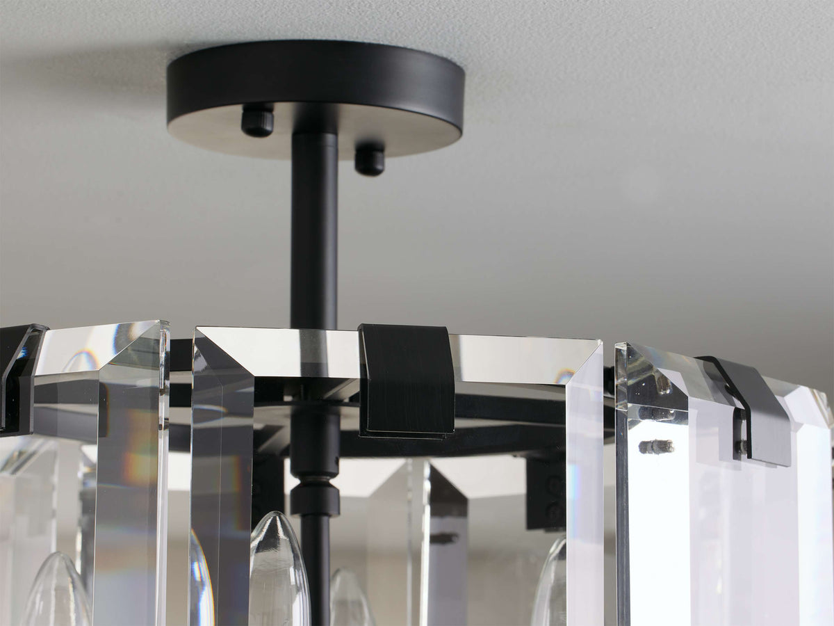 Amaya Thick Crystal Round Flush Mount