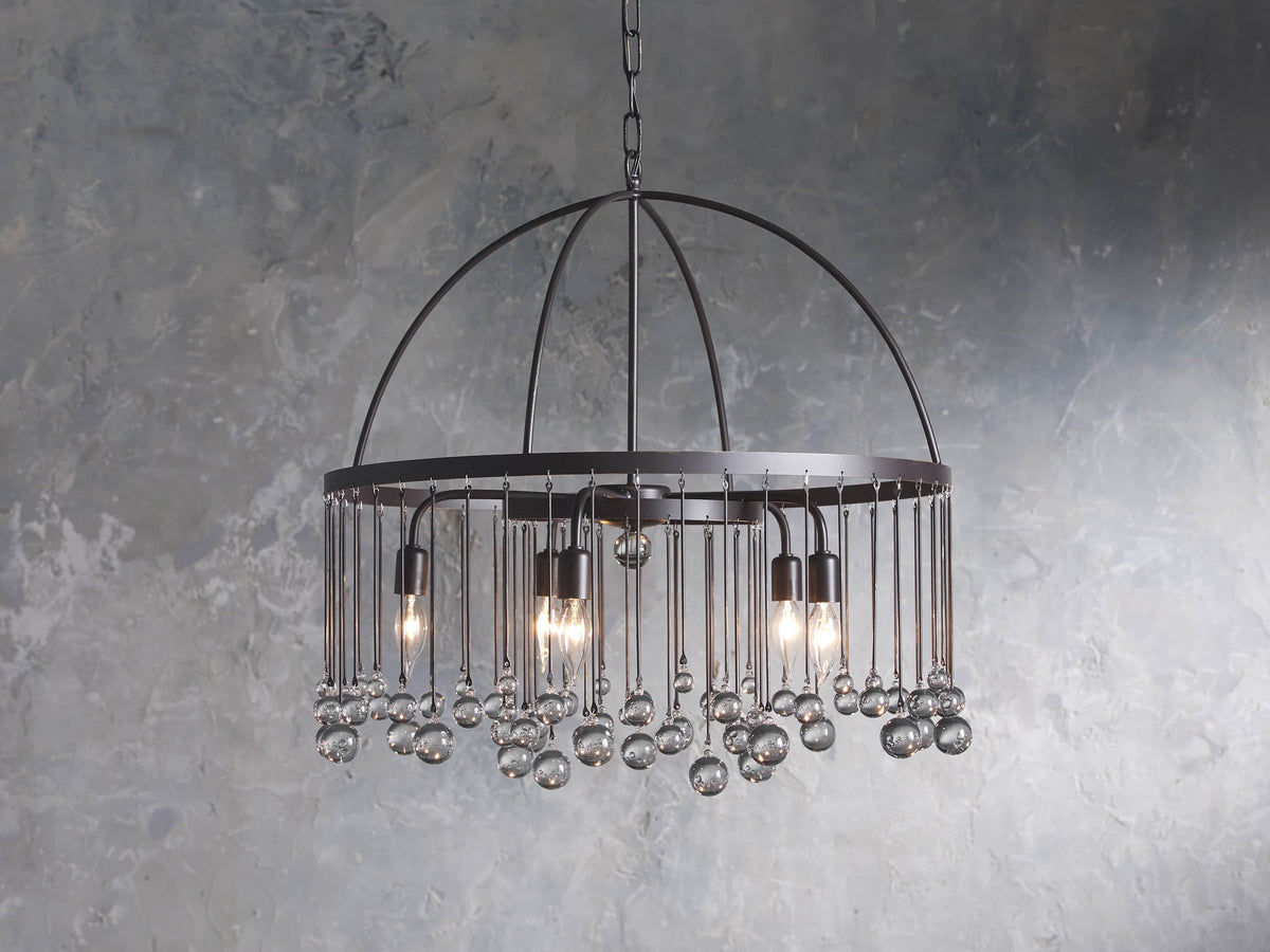 Aubrey Trailing Crystal Tiered Round Chandelier