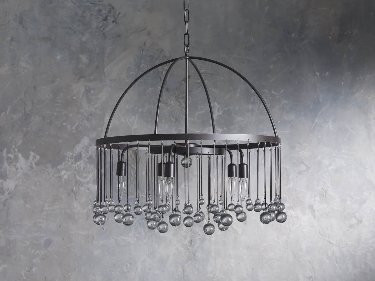 Aubrey Trailing Crystal Tiered Round Chandelier