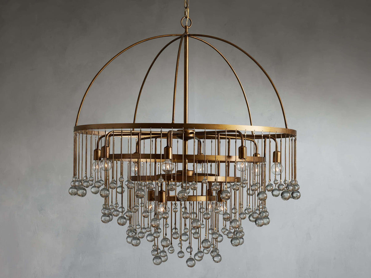 Aubrey Trailing Crystal Tiered Round Chandelier