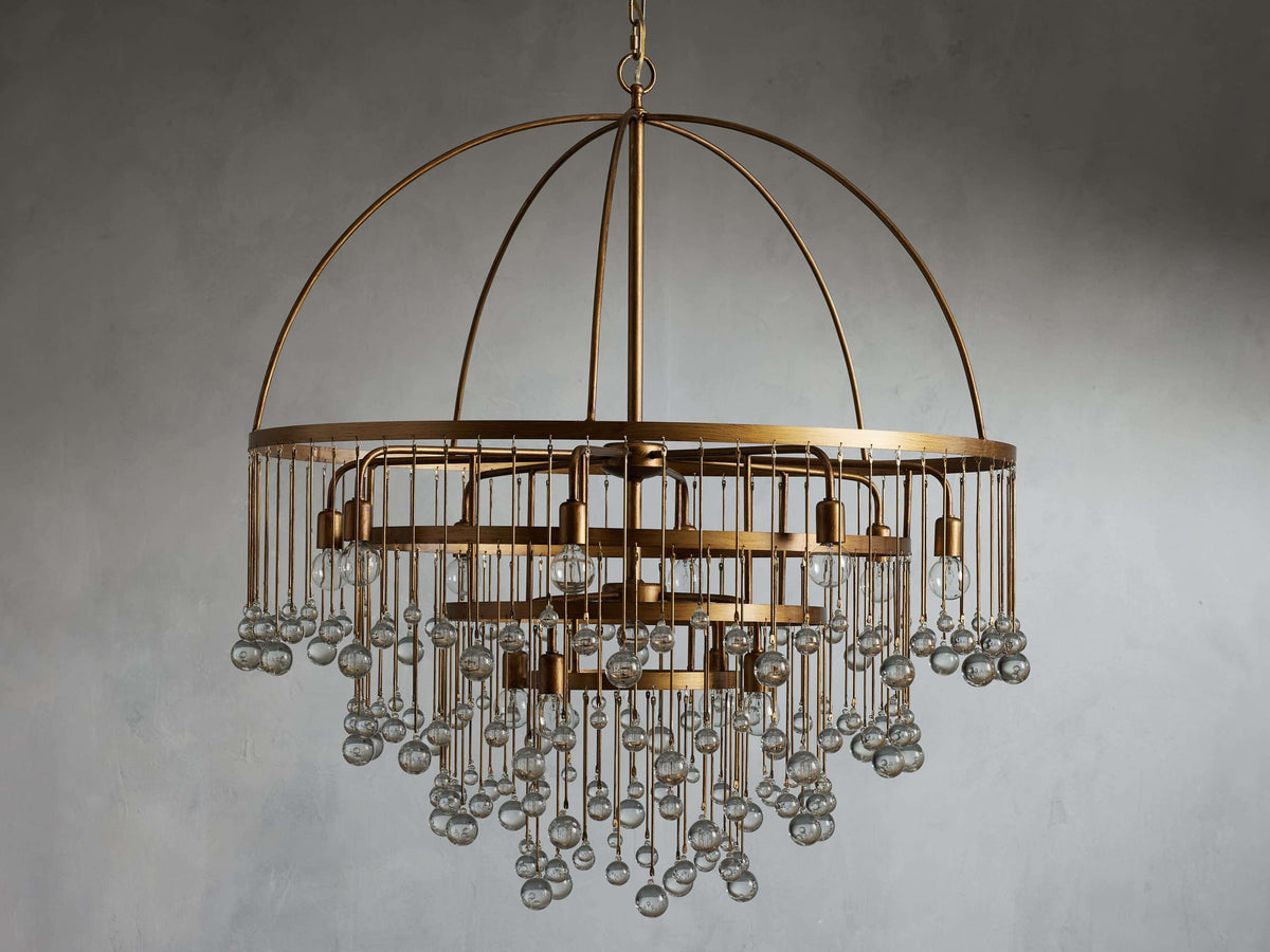 Aubrey Trailing Crystal Tiered Round Chandelier