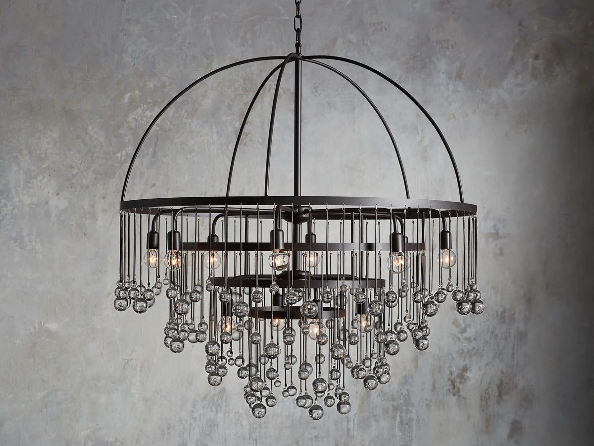 Aubrey Trailing Crystal Tiered Round Chandelier