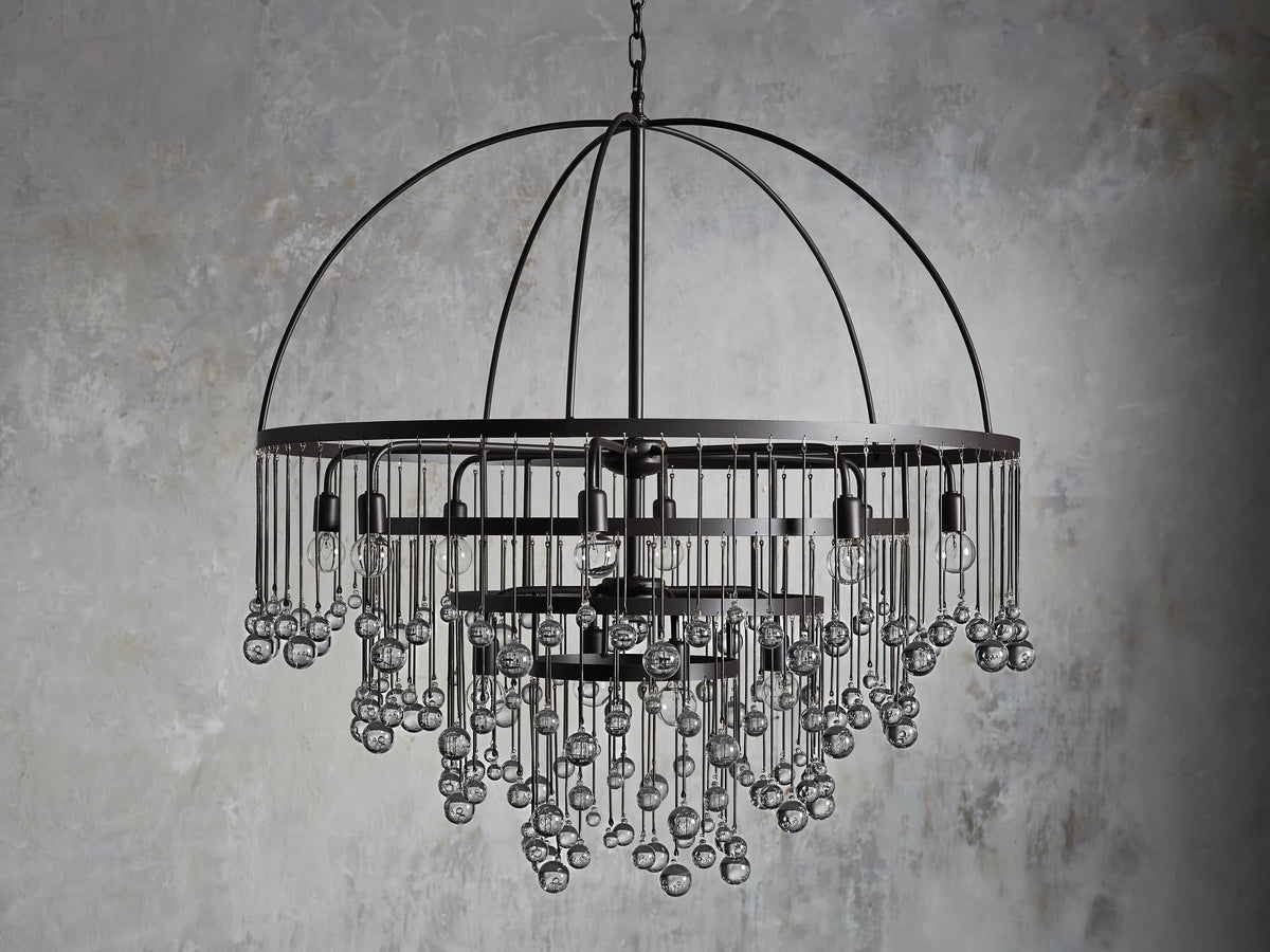 Aubrey Trailing Crystal Tiered Round Chandelier