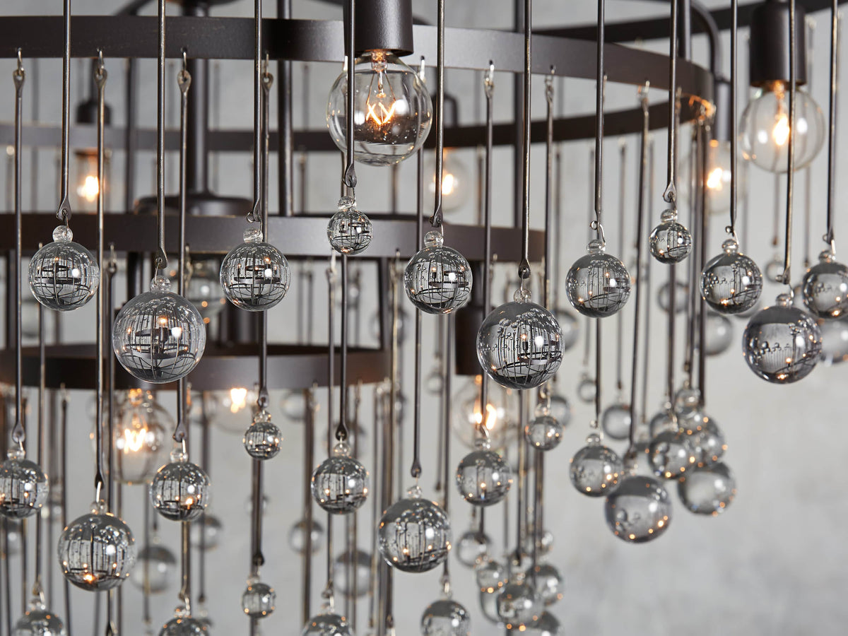 Aubrey Trailing Crystal Tiered Round Chandelier