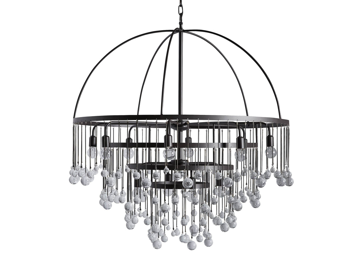 Aubrey Trailing Crystal Tiered Round Chandelier
