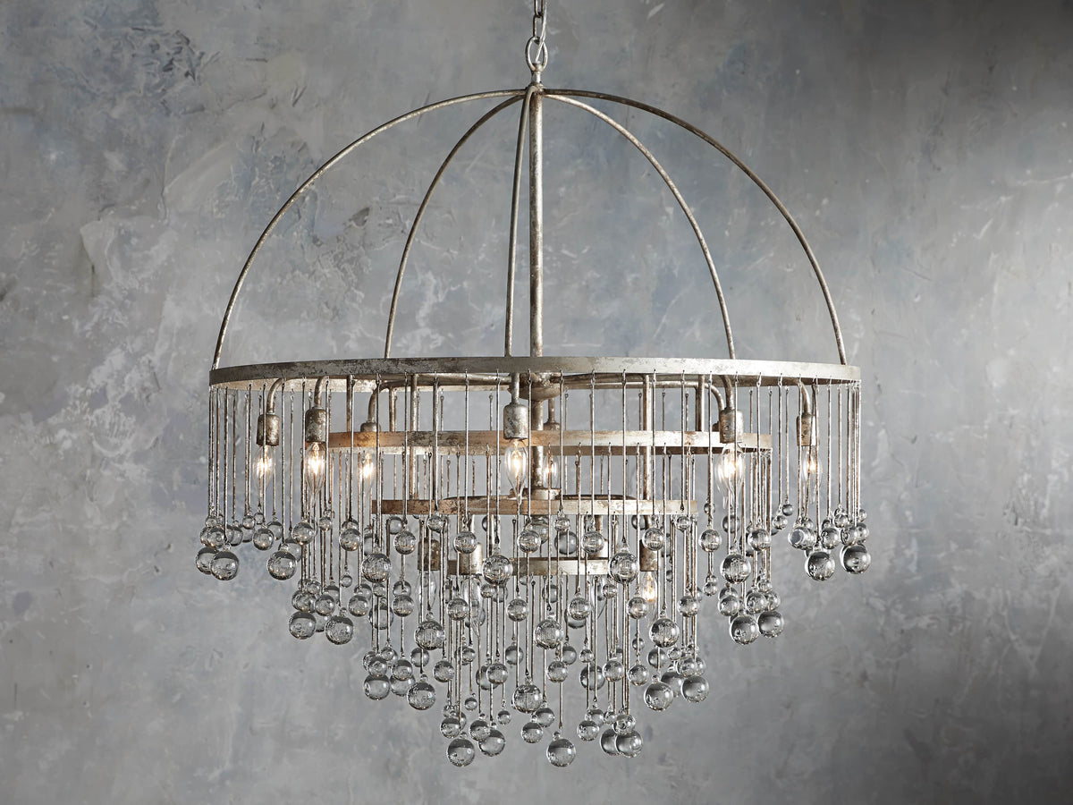 Aubrey Trailing Crystal Tiered Round Chandelier