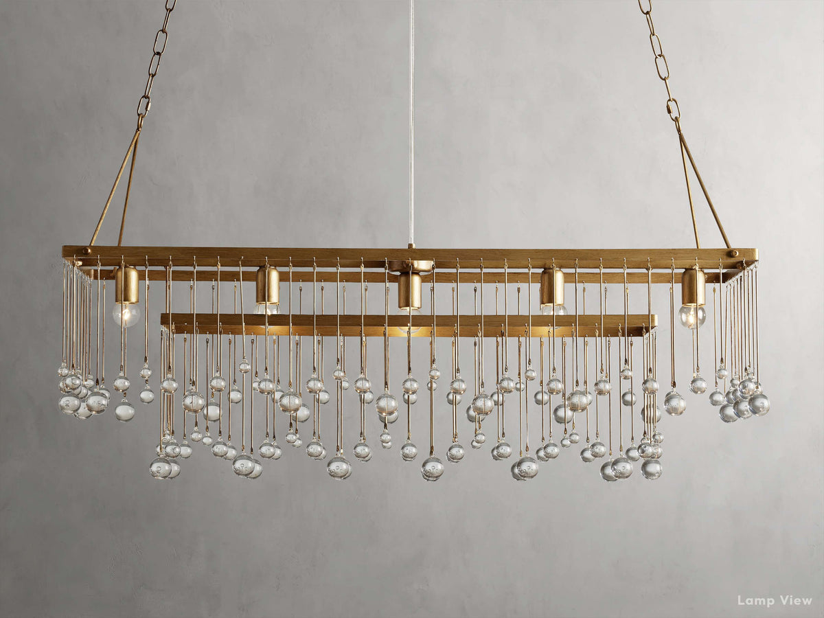 Aubrey Trailing Crystal Rectangular Chandelier