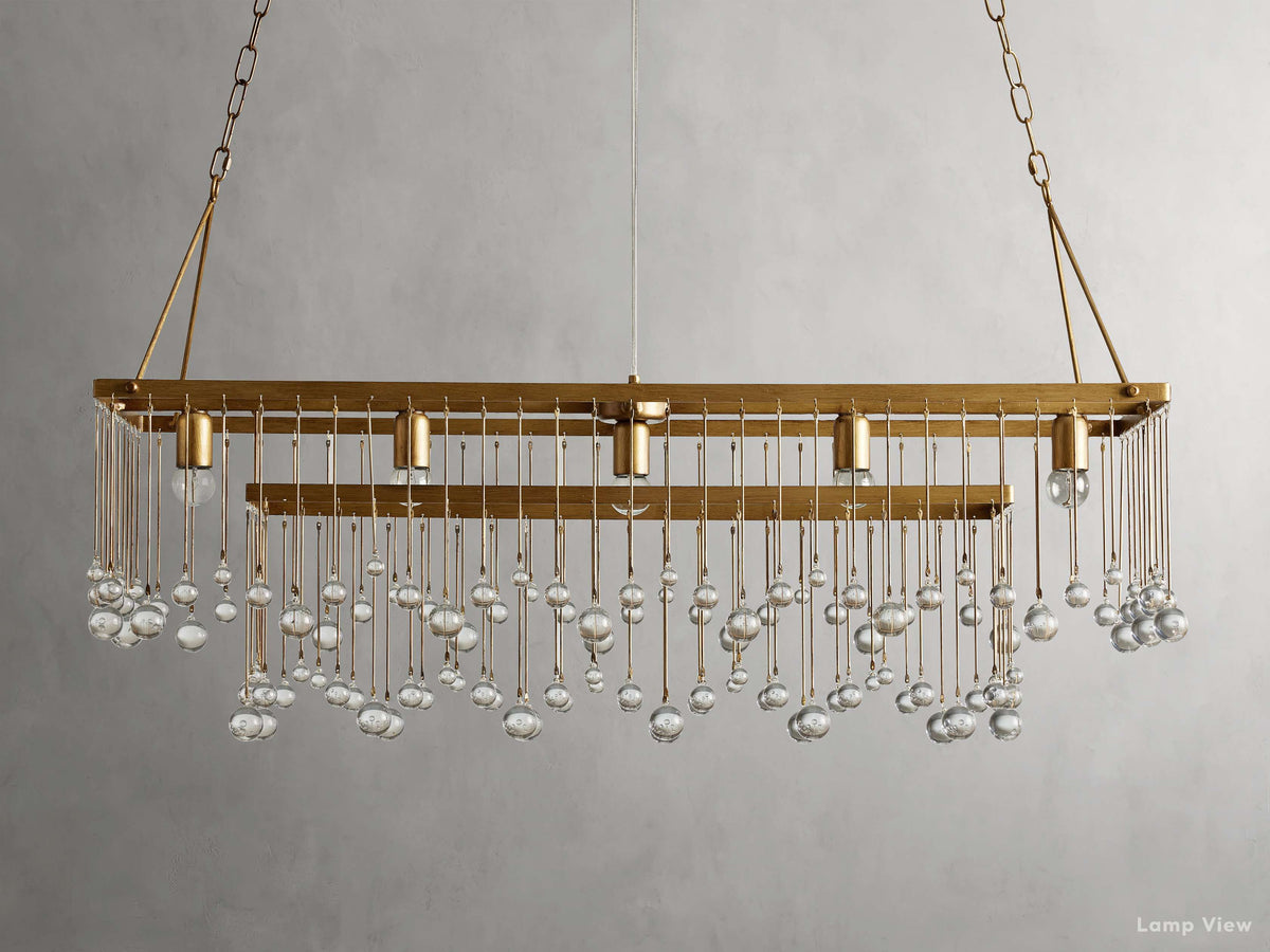 Aubrey Trailing Crystal Rectangular Chandelier