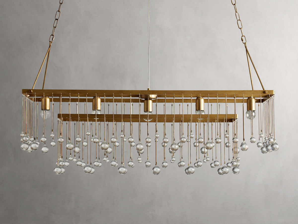 Aubrey Trailing Crystal Rectangular Chandelier