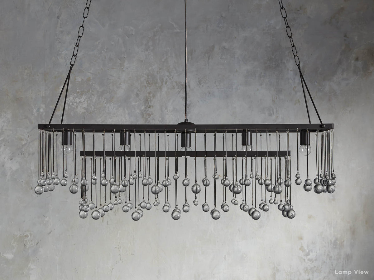 Aubrey Trailing Crystal Rectangular Chandelier