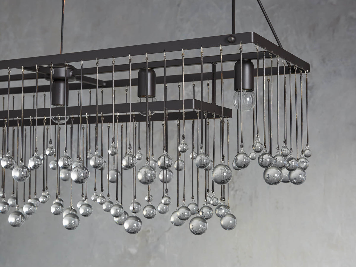 Aubrey Trailing Crystal Rectangular Chandelier