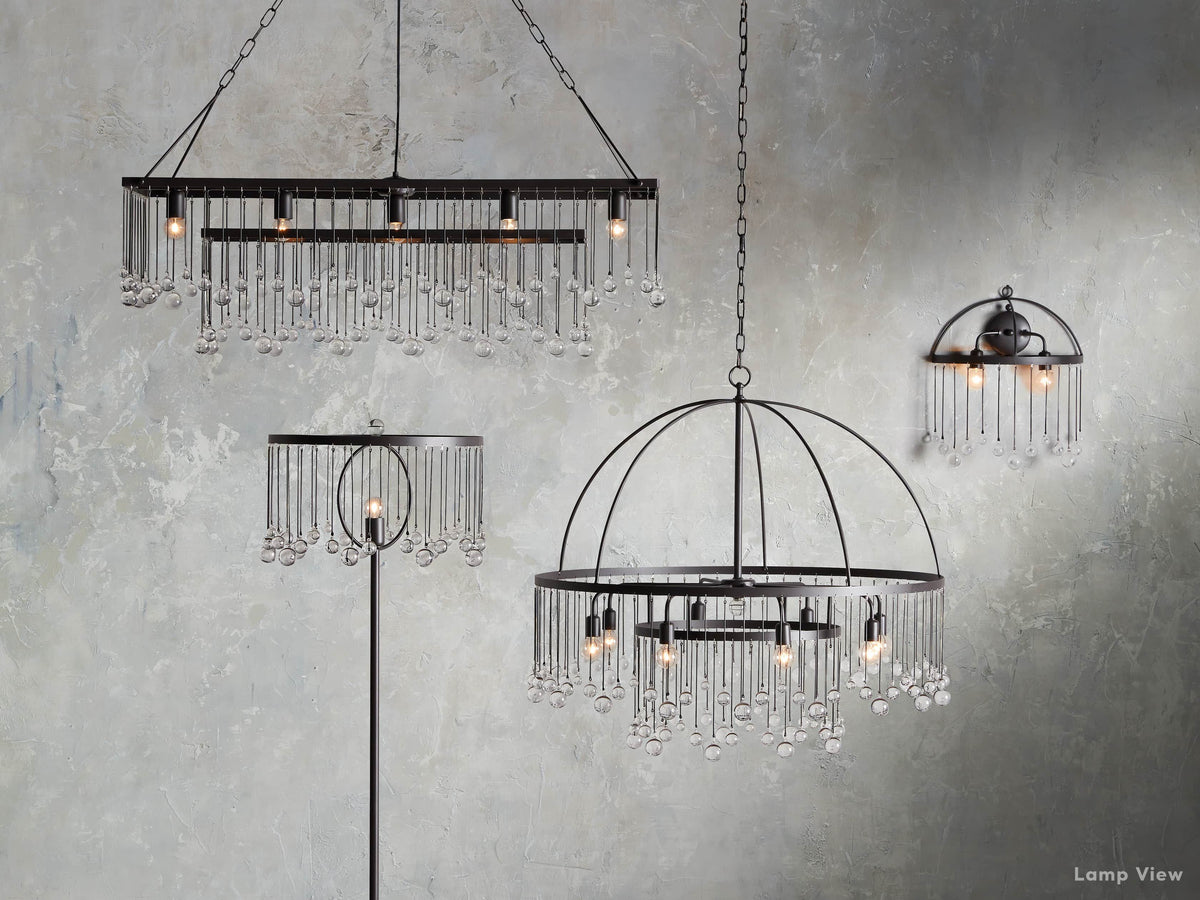 Aubrey Trailing Crystal Rectangular Chandelier