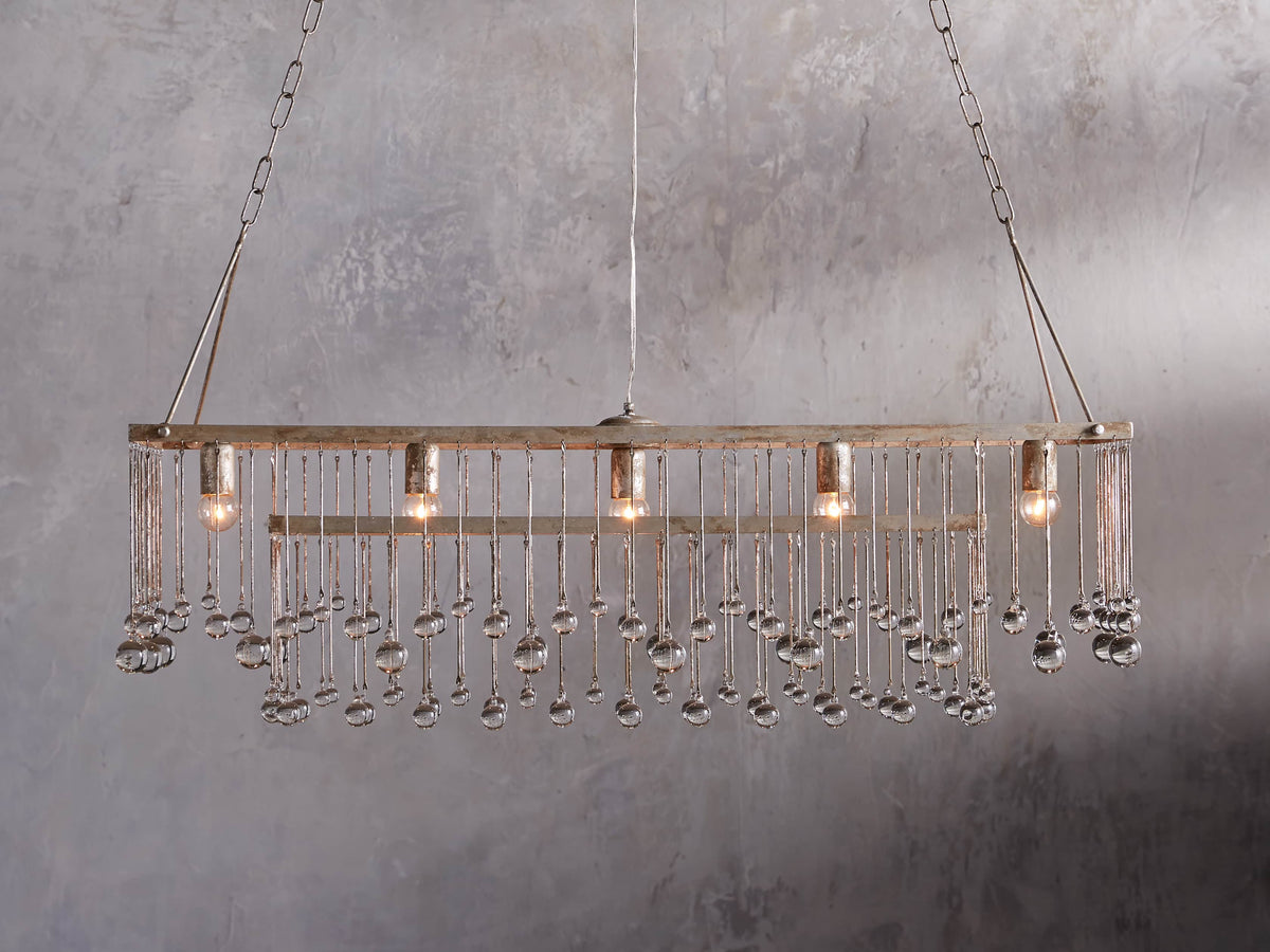 Aubrey Trailing Crystal Rectangular Chandelier