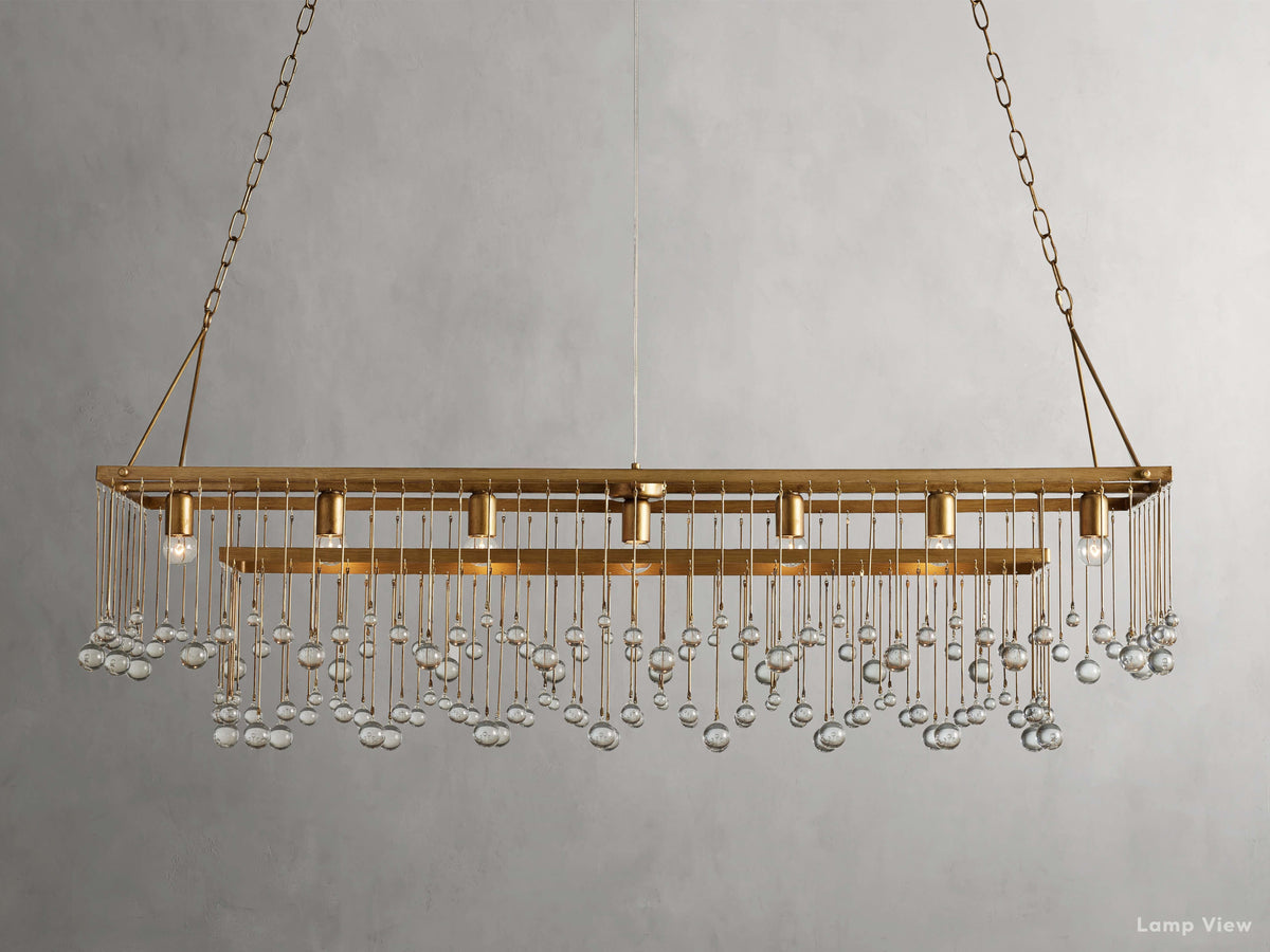 Aubrey Trailing Crystal Rectangular Chandelier