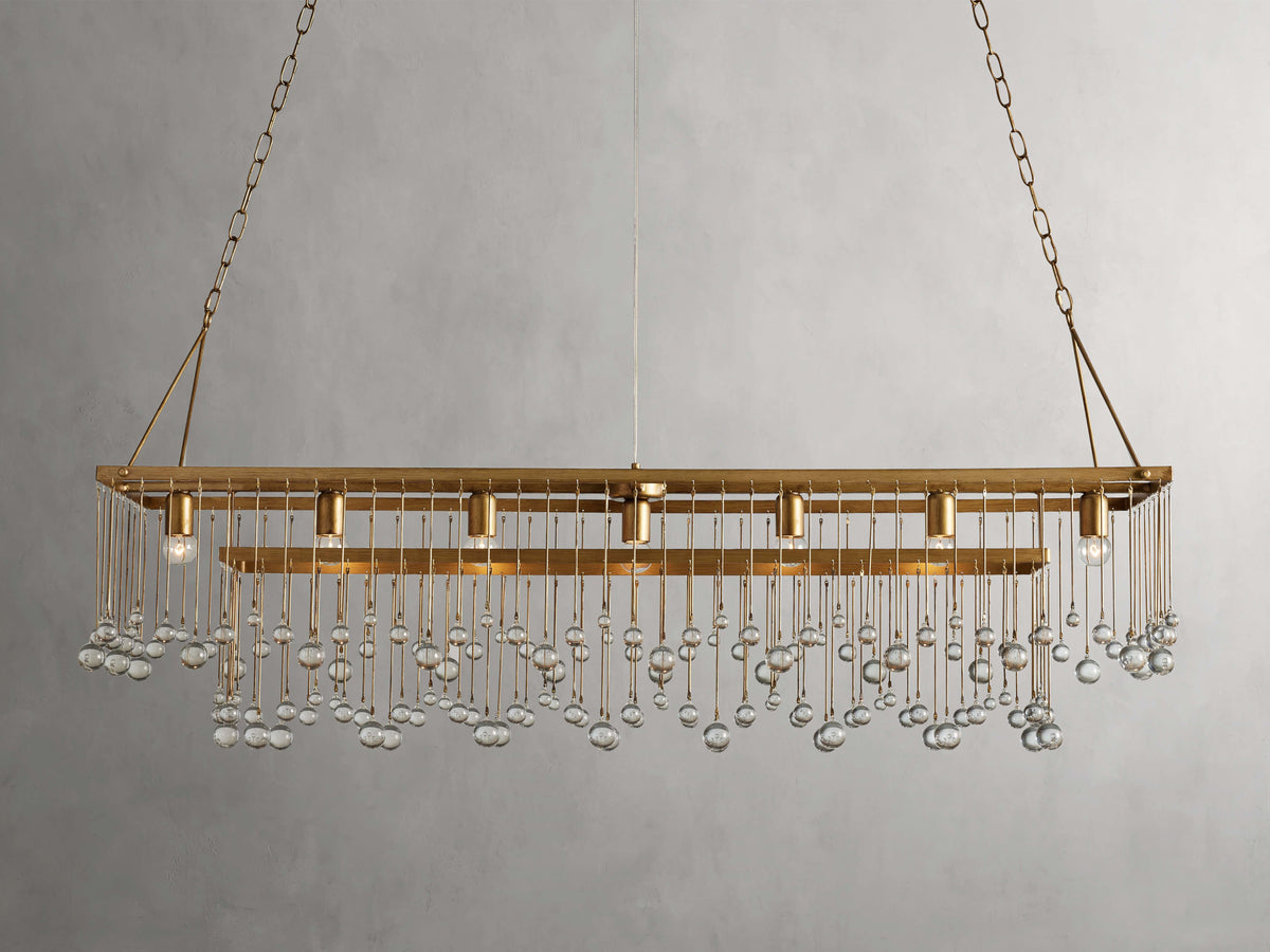 Aubrey Trailing Crystal Rectangular Chandelier