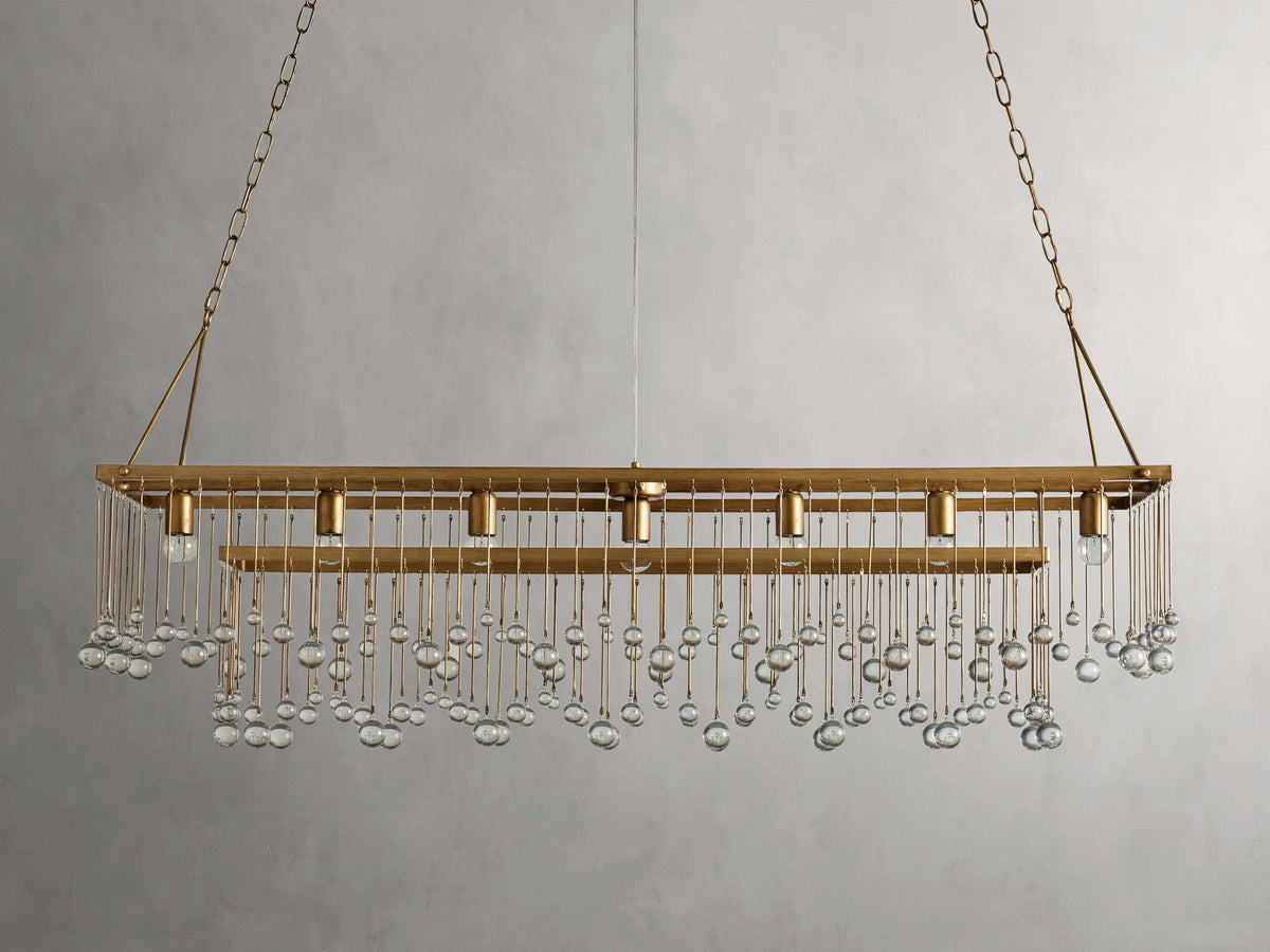 Aubrey Trailing Crystal Rectangular Chandelier