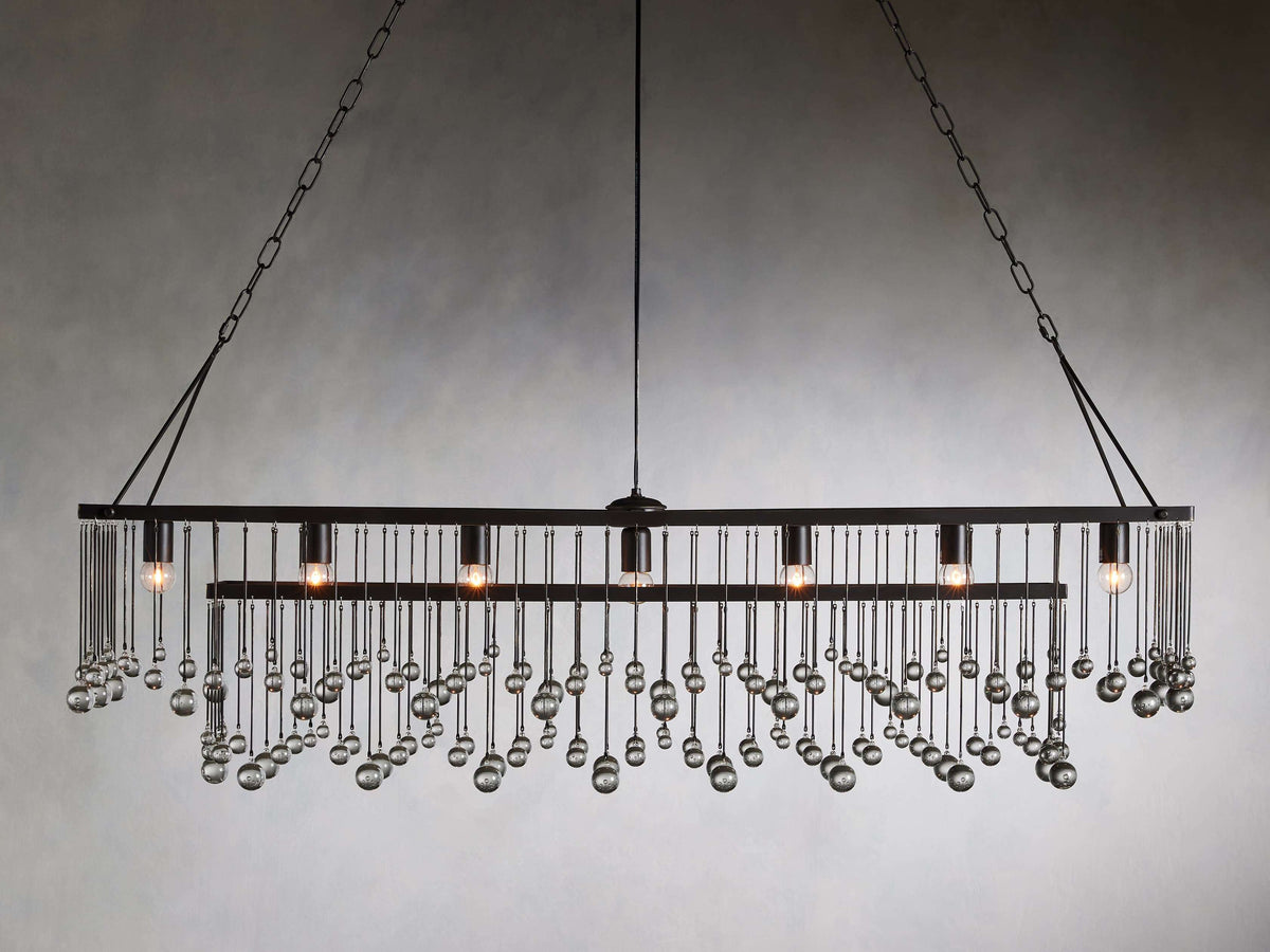 Aubrey Trailing Crystal Rectangular Chandelier