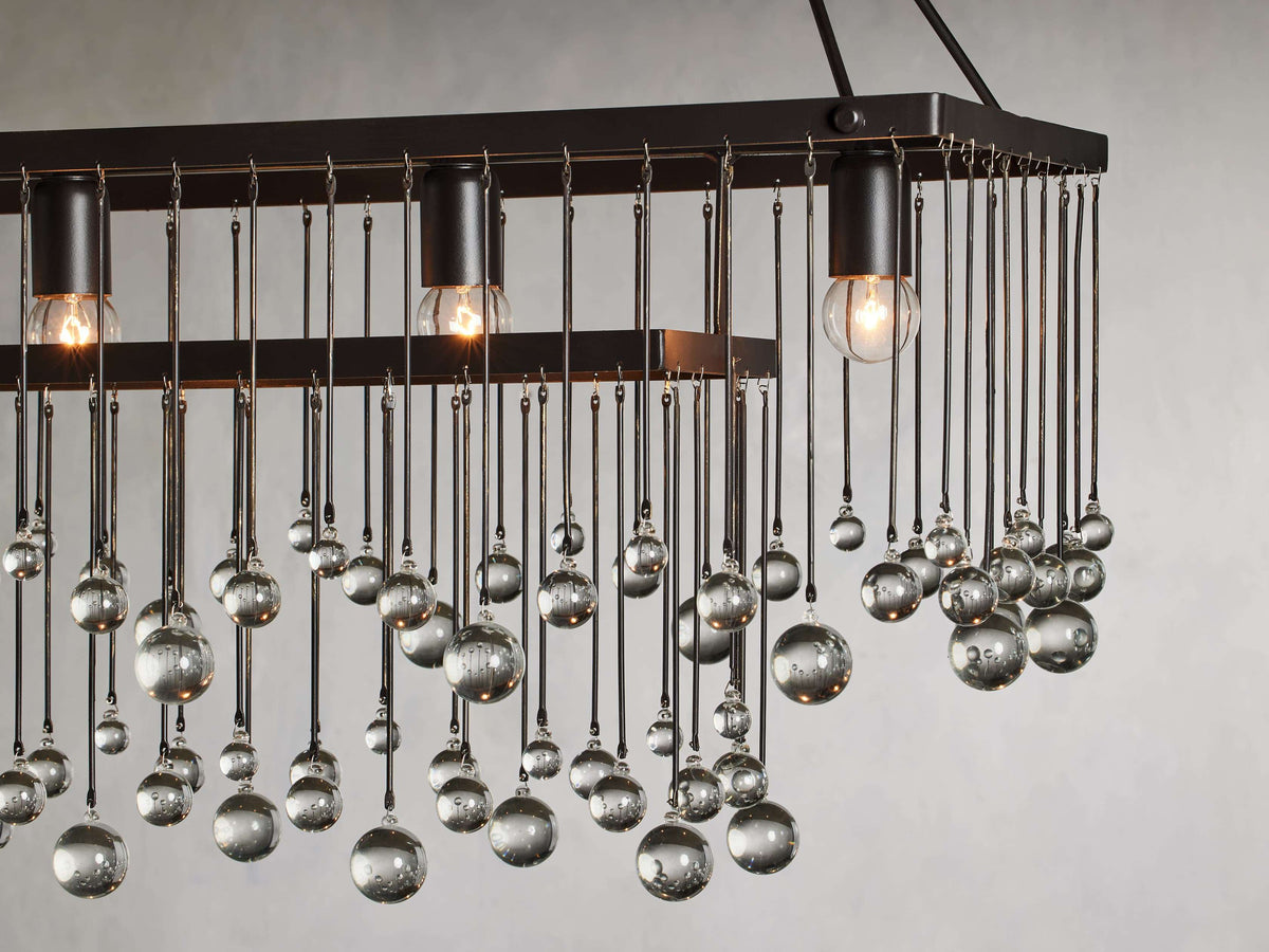 Aubrey Trailing Crystal Rectangular Chandelier