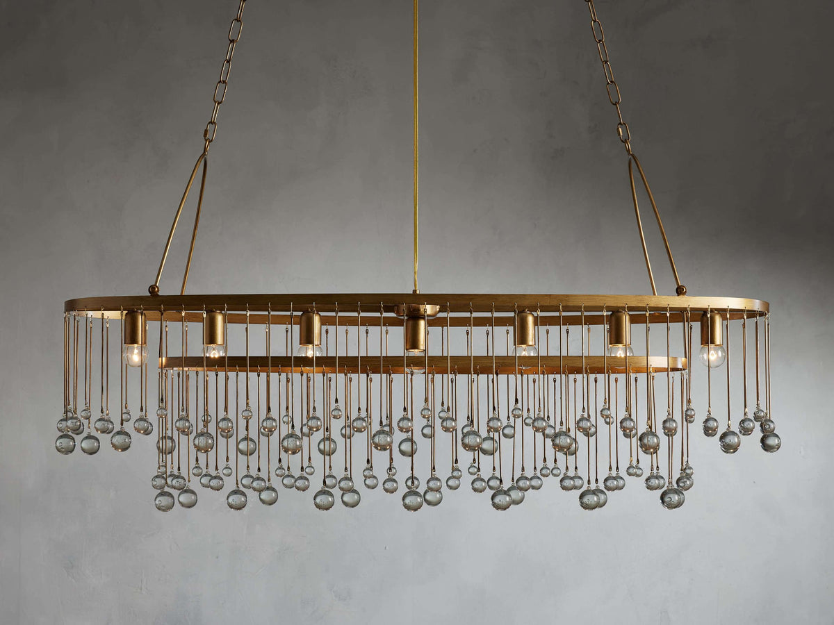 Aubrey Trailing Crystal Oval Chandelier