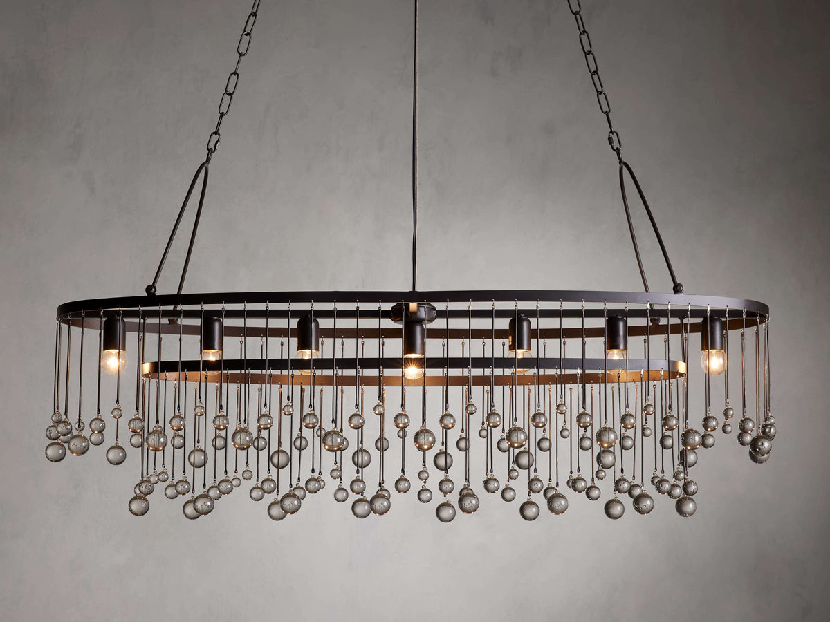 Aubrey Trailing Crystal Oval Chandelier