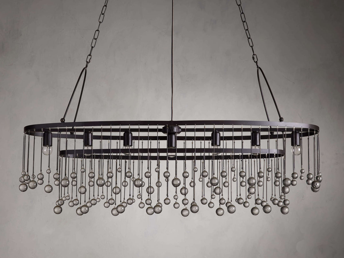 Aubrey Trailing Crystal Oval Chandelier