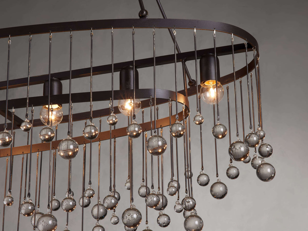 Aubrey Trailing Crystal Oval Chandelier