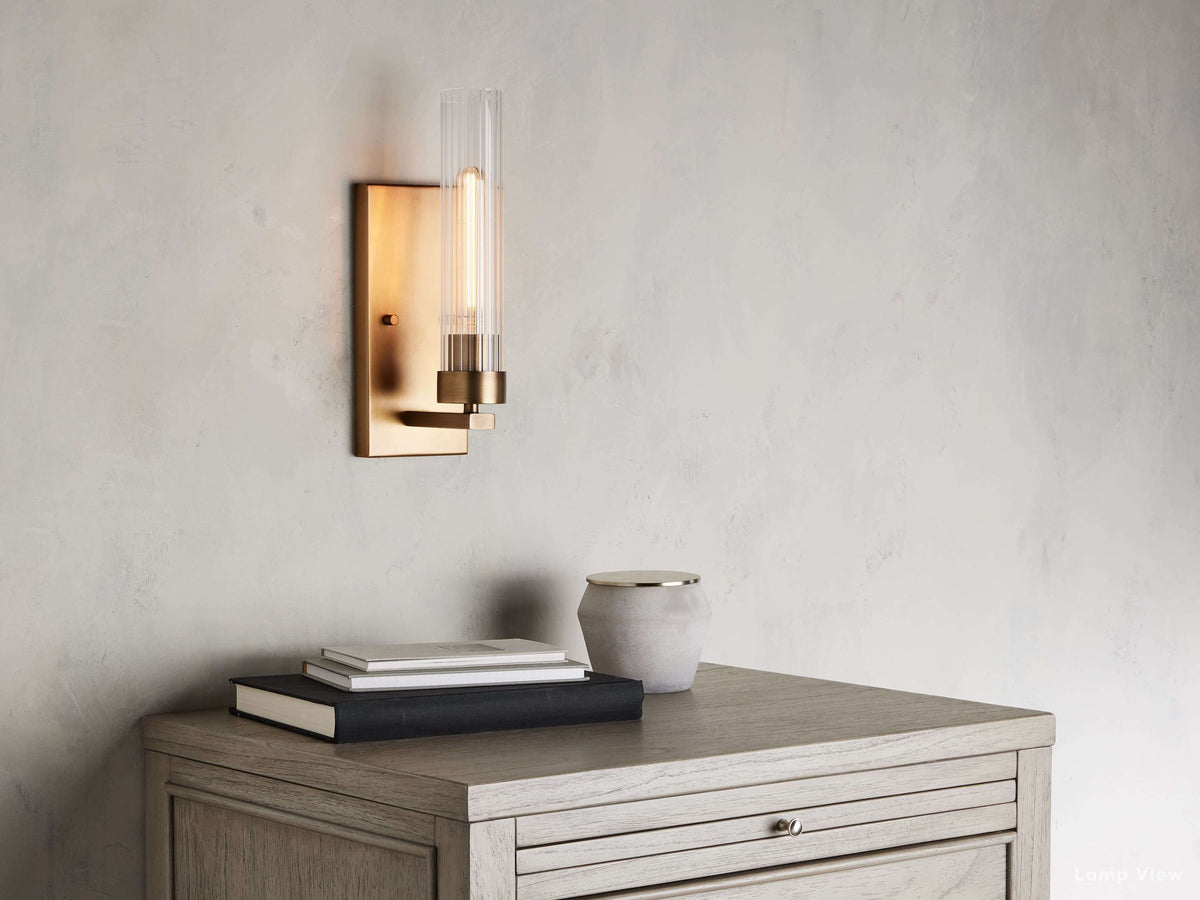 Andreas Ridged Tubular Wall Sconce