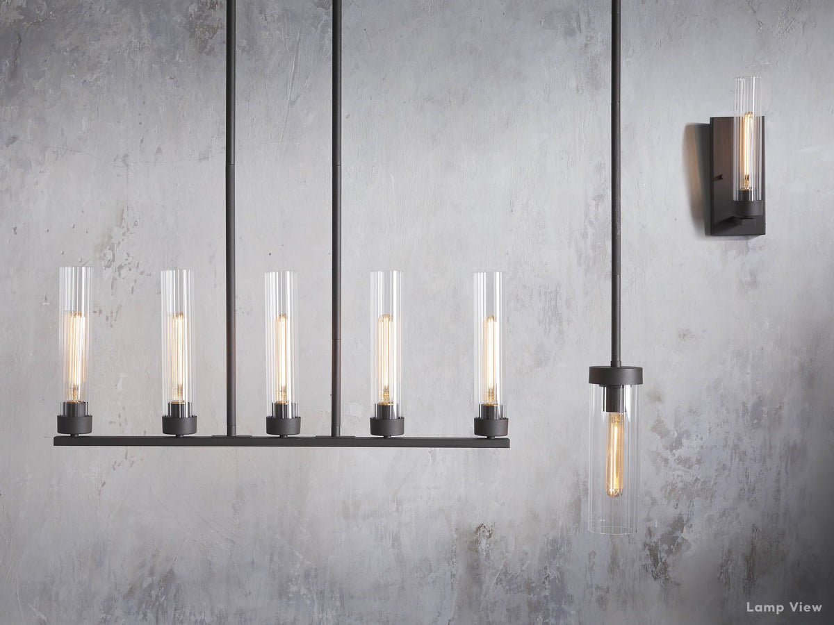 Andreas Ridged Tubular Wall Sconce