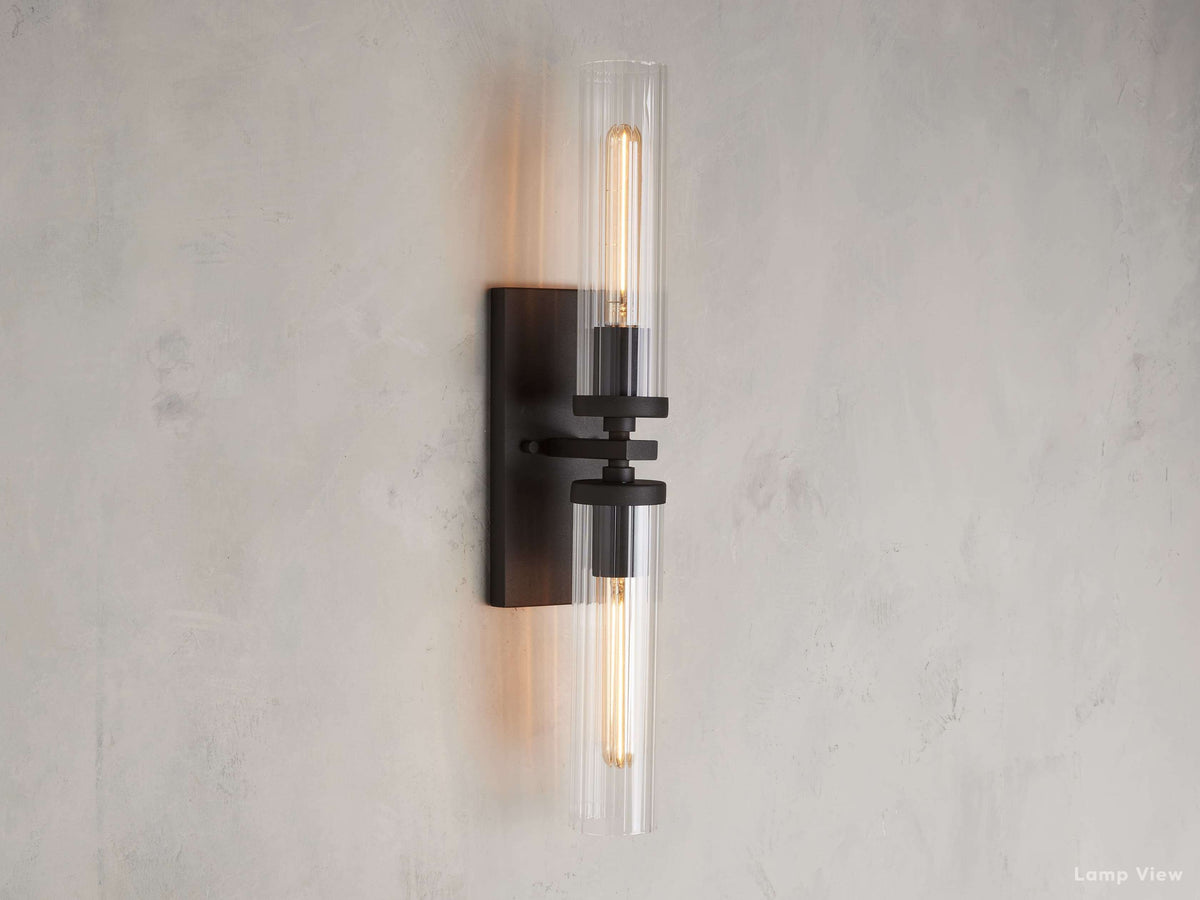 Andreas Ridged Tubular Wall Sconce